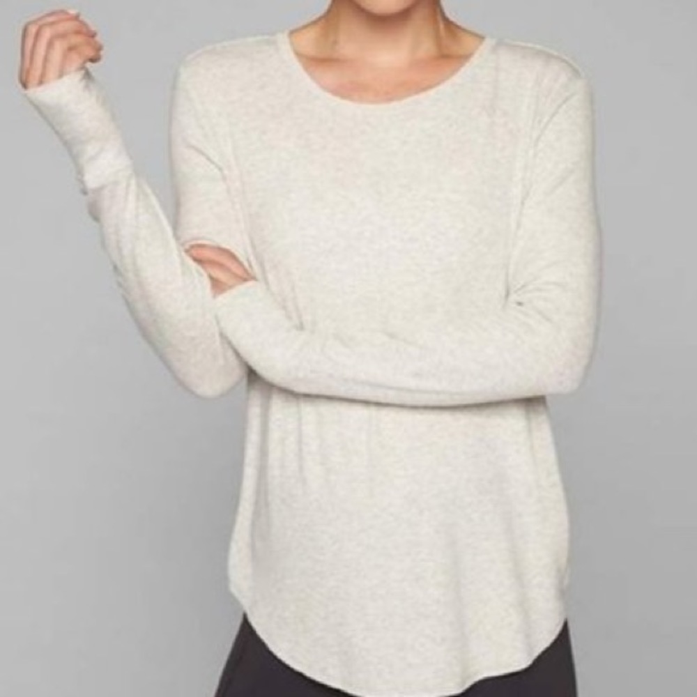 Athleta Revive Cream Long Sleeve Shirt